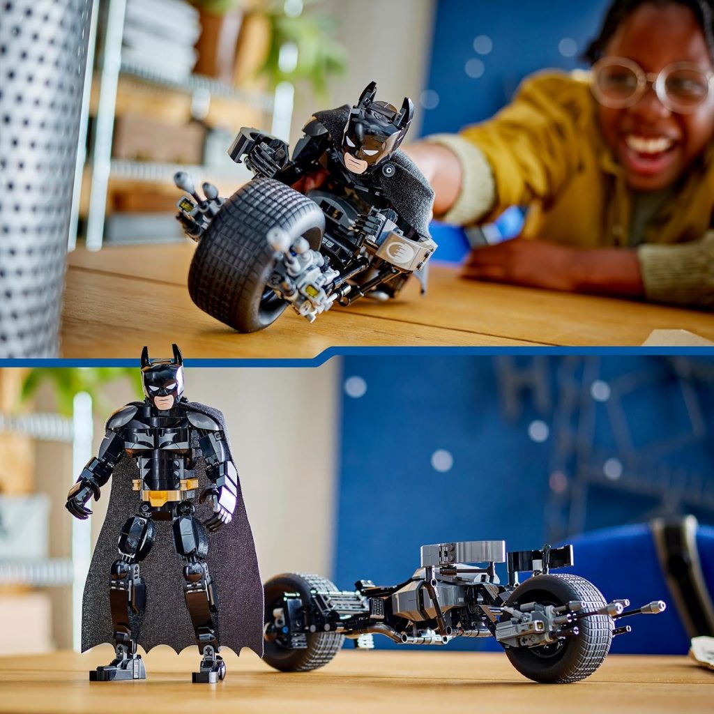 caracteristiques du lego la figurine de batman a construire et la moto bat pod