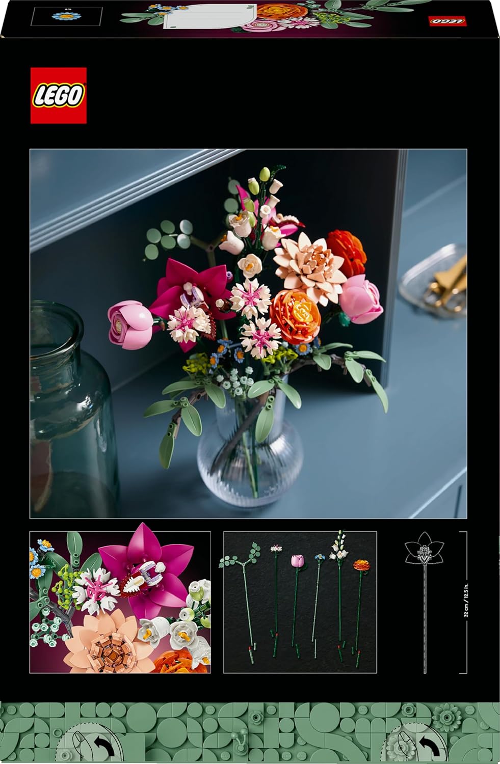 LEGO Botanicals Bouquet Fleurs Roses 10342 - mise en scène