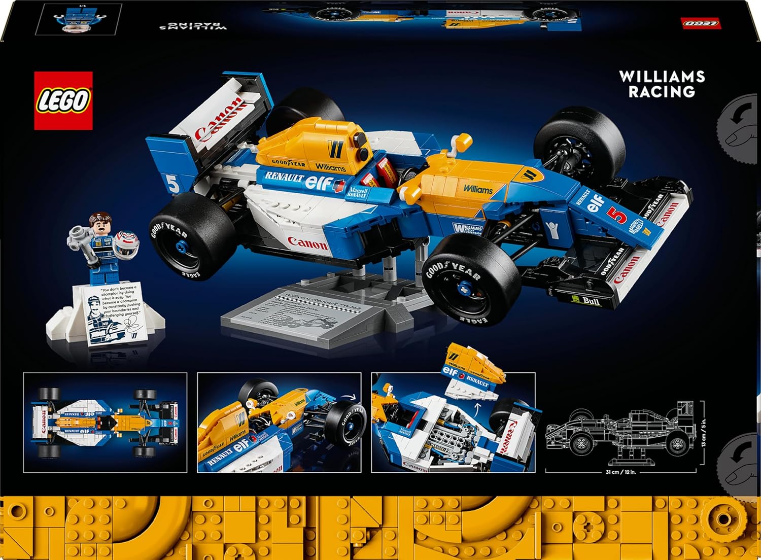 LEGO Icons Williams FW14B Mansell 10353 - mise en scène