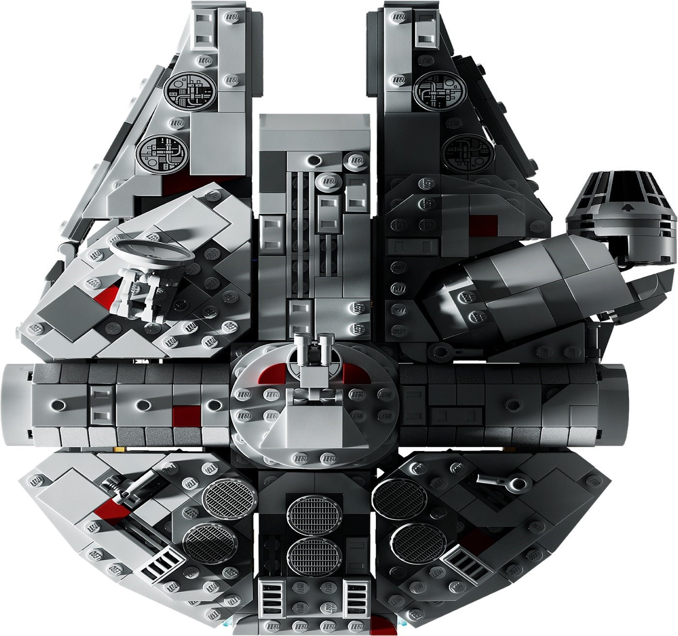 LEGO Star Wars Millennium Falcon 75375 - vue de dessus détail coque